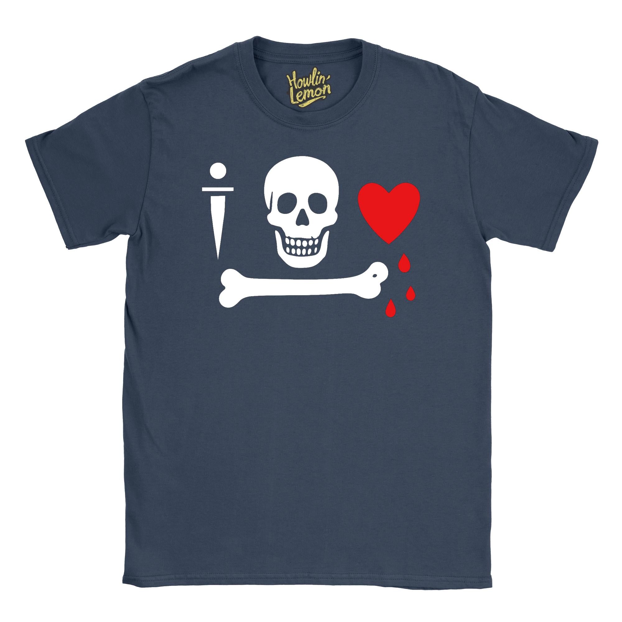Stede Bonnet Pirate Flag T-Shirt - Gentleman Pirate Design - Skull Bone Dagger Graphic Tee - Historical Pirate Captain Shirt - Nautical