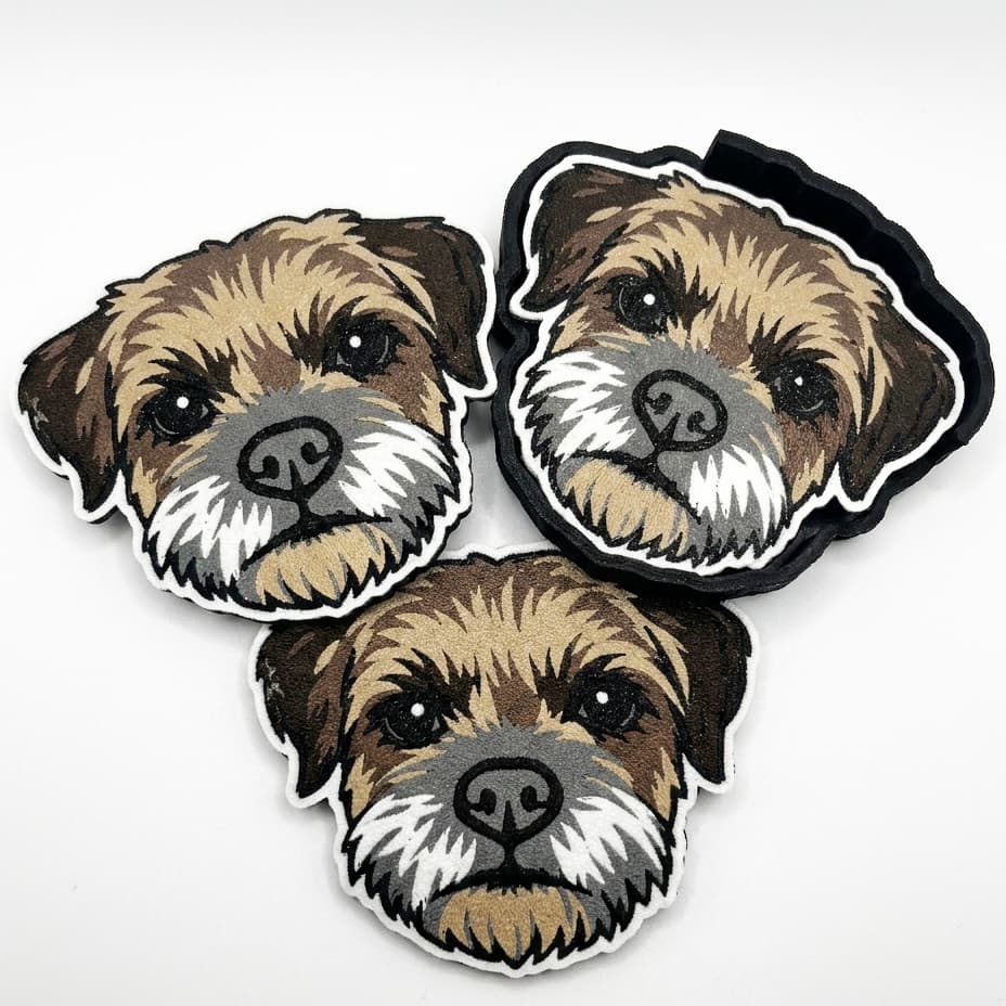 Custom Pet Coasters in action