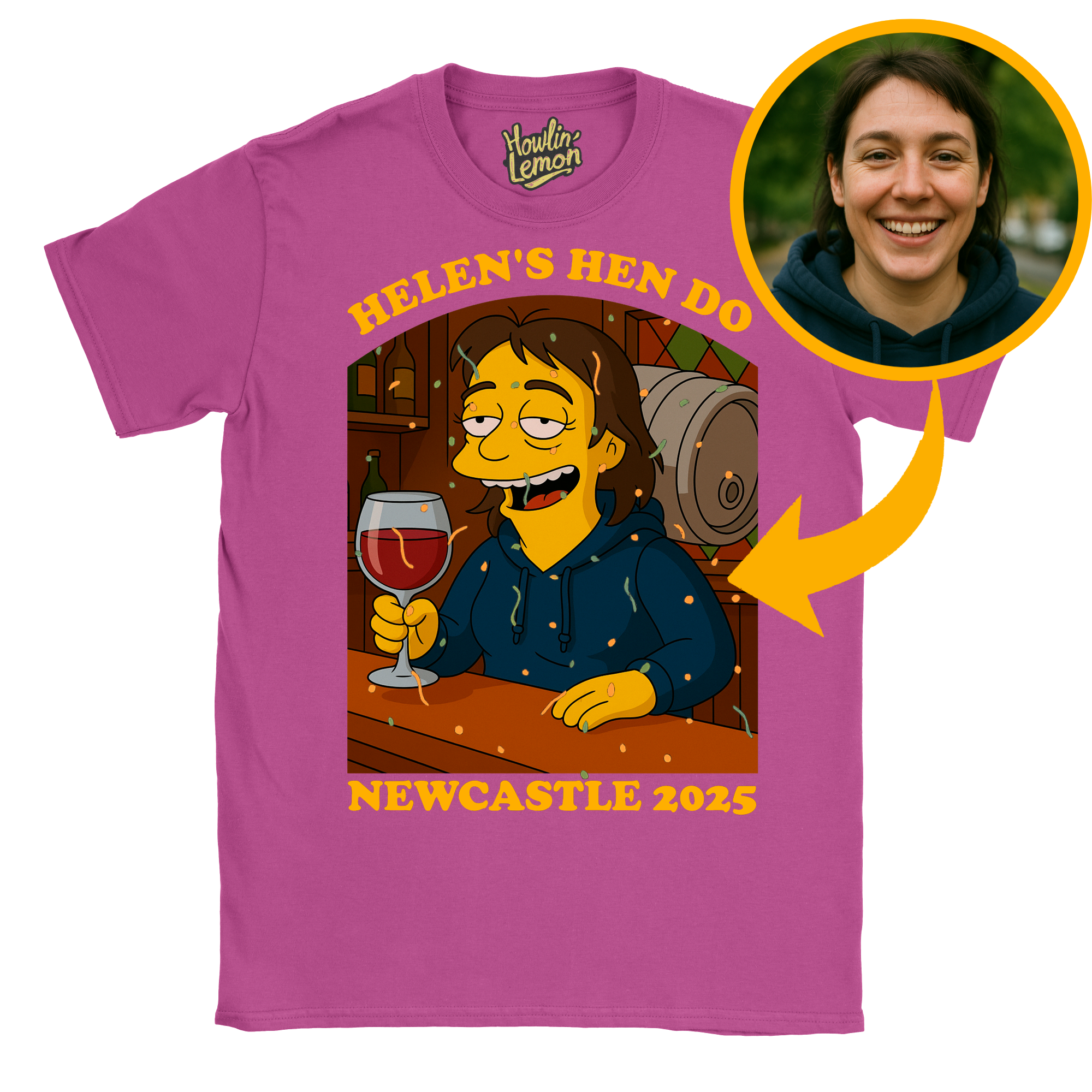 Simpsonized Custom Hen Do Character T-Shirt
