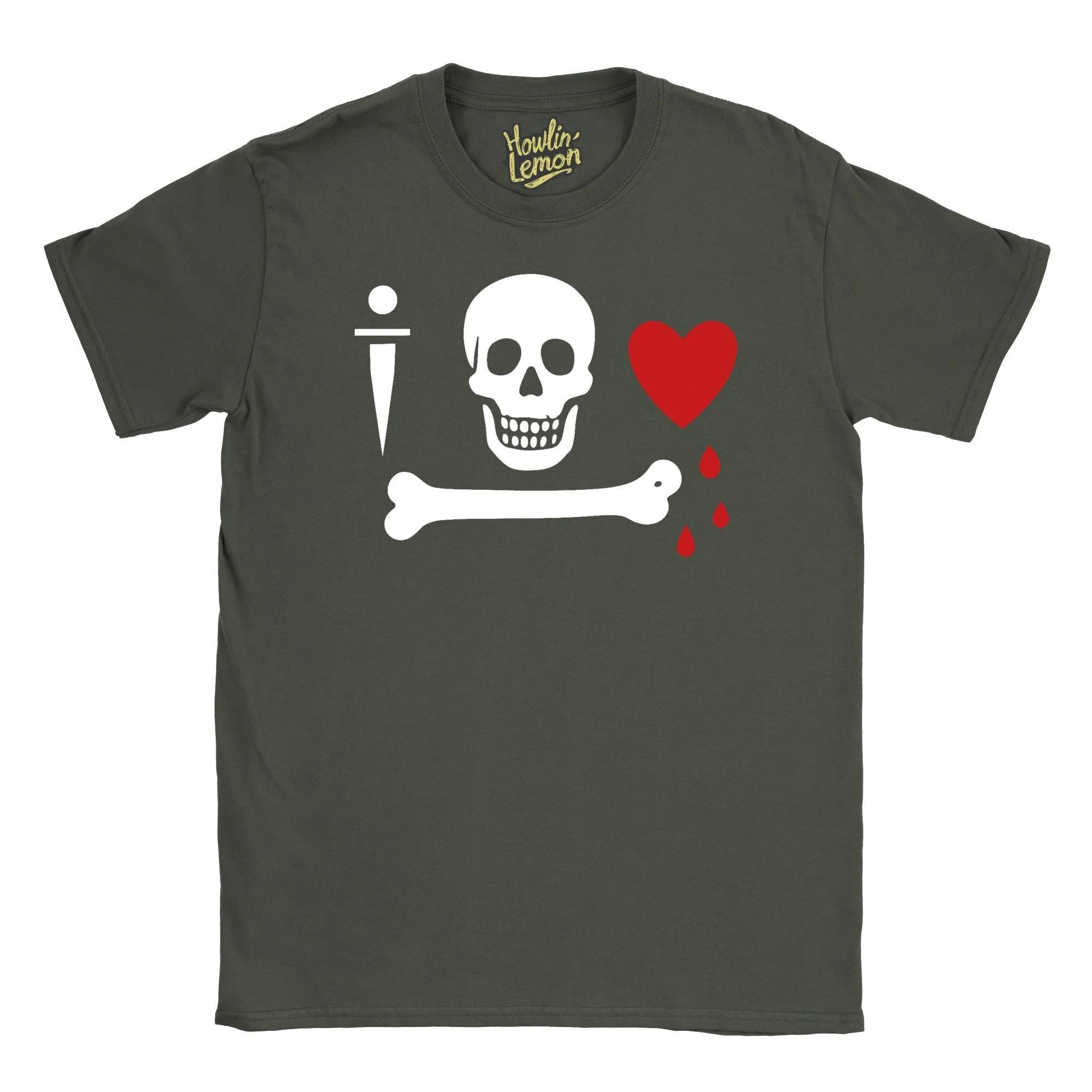 Stede Bonnet Pirate Flag T-Shirt - Gentleman Pirate Design - Skull Bone Dagger Graphic Tee - Historical Pirate Captain Shirt - Nautical