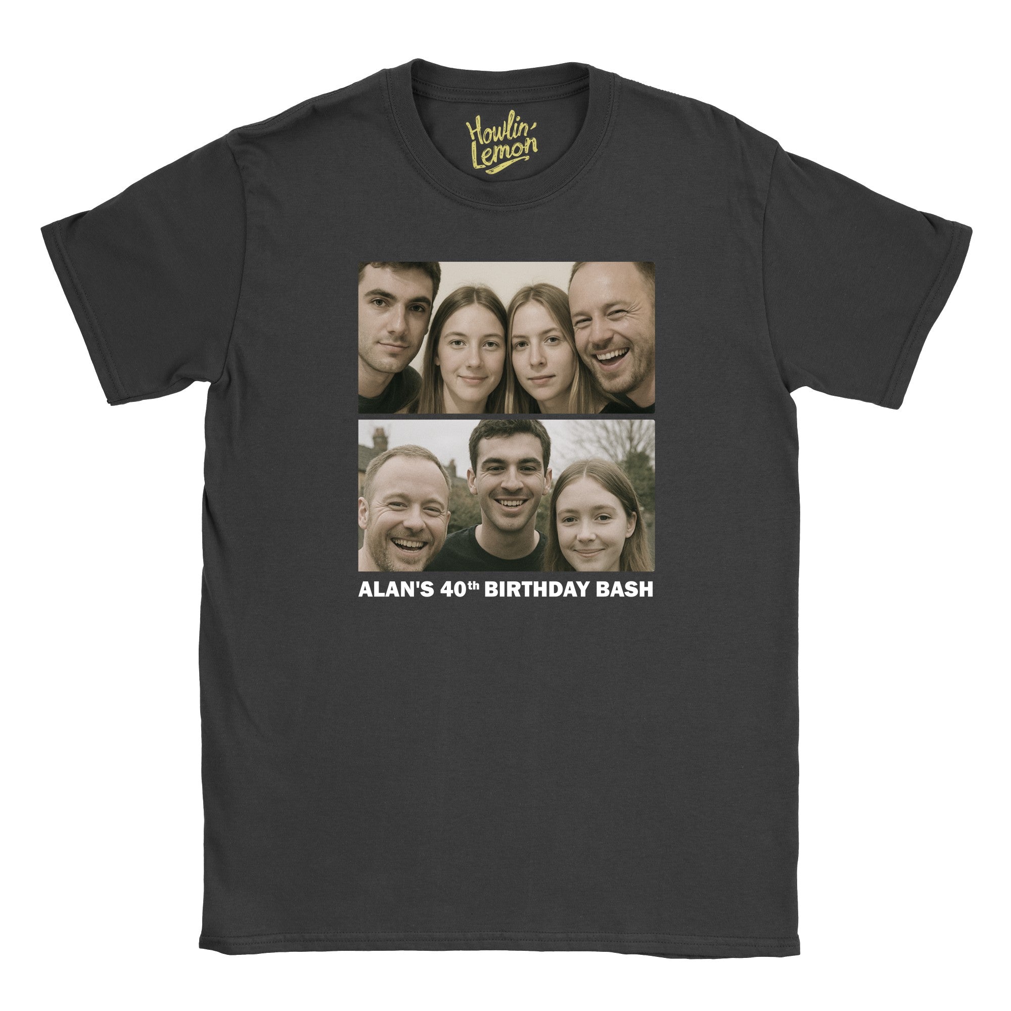 2 Picture Personalised Birthday Group T-Shirt