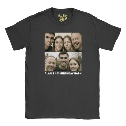 2 Picture Personalised Birthday Group T-Shirt