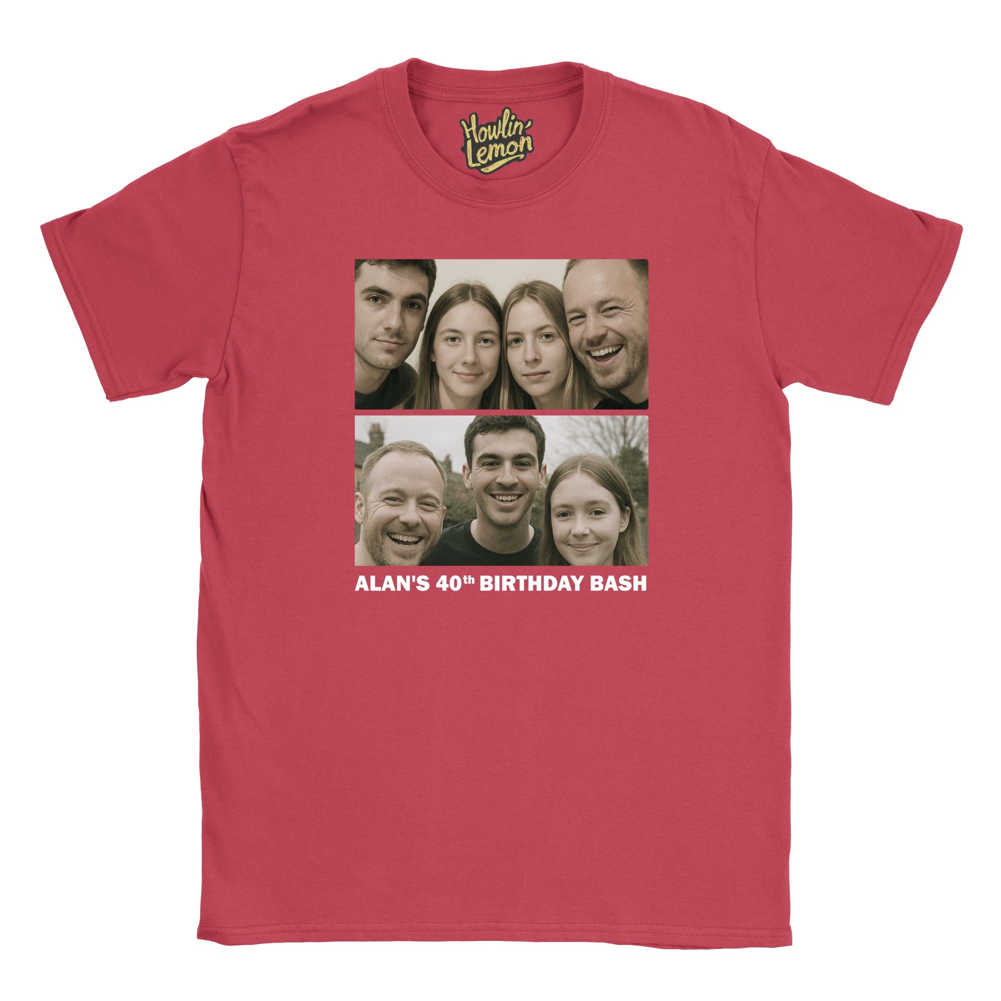 2 Picture Personalised Birthday Group T-Shirt