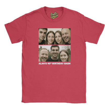 2 Picture Personalised Birthday Group T-Shirt