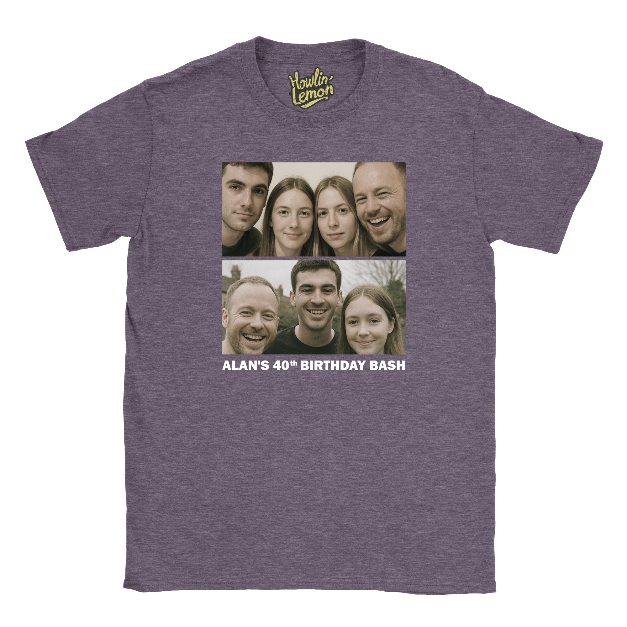 2 Picture Personalised Birthday Group T-Shirt