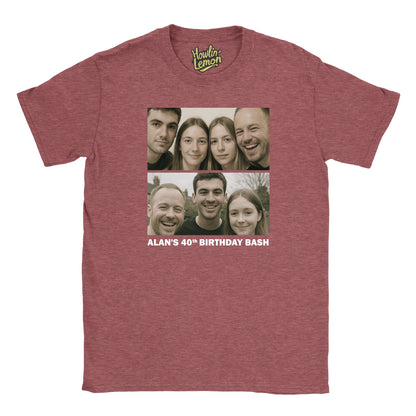 2 Picture Personalised Birthday Group T-Shirt
