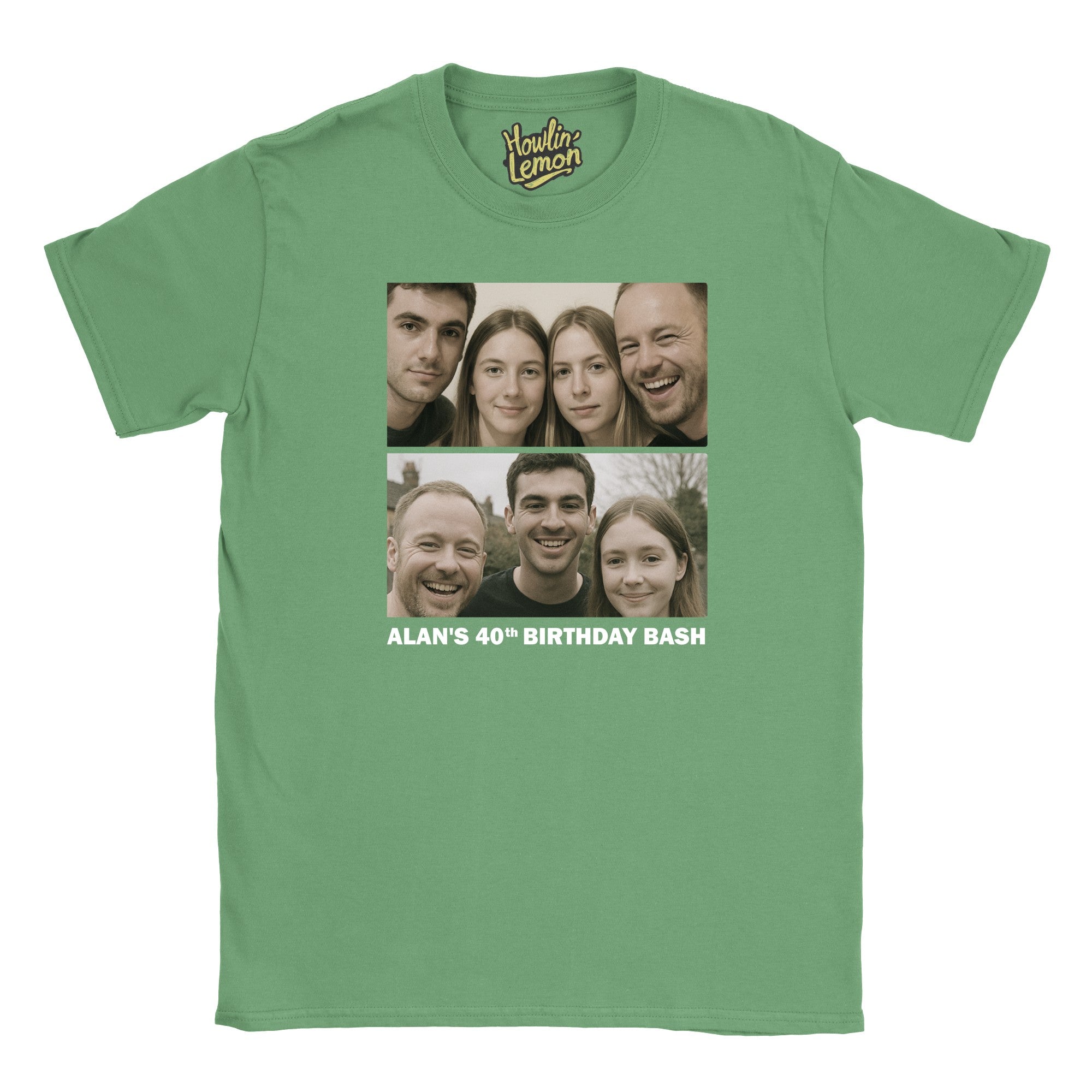 2 Picture Personalised Birthday Group T-Shirt