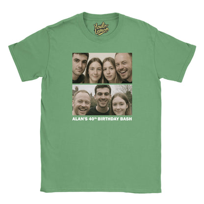 2 Picture Personalised Birthday Group T-Shirt