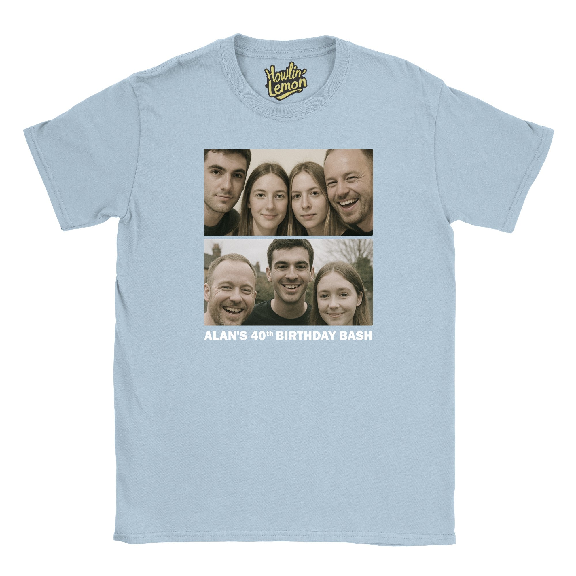 2 Picture Personalised Birthday Group T-Shirt