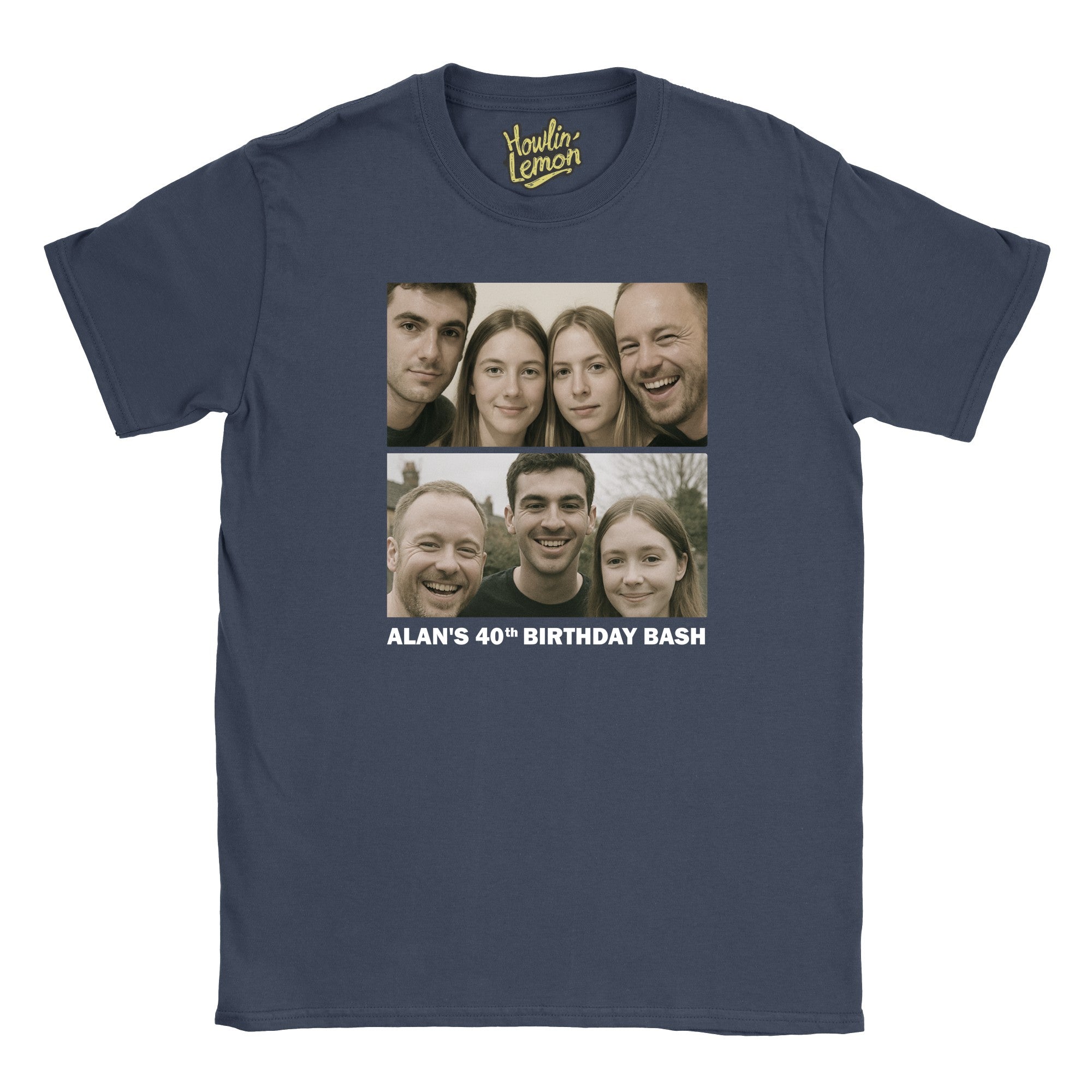 2 Picture Personalised Birthday Group T-Shirt