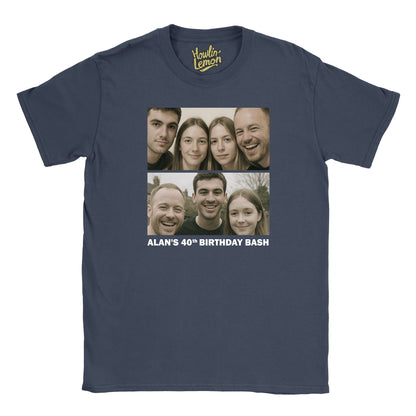 2 Picture Personalised Birthday Group T-Shirt