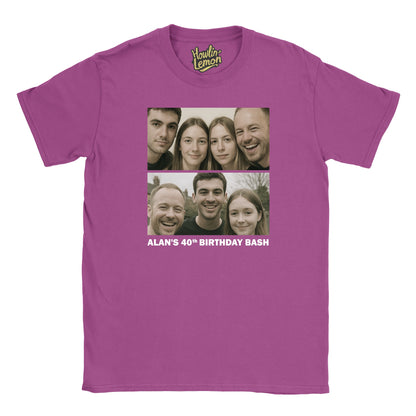 2 Picture Personalised Birthday Group T-Shirt