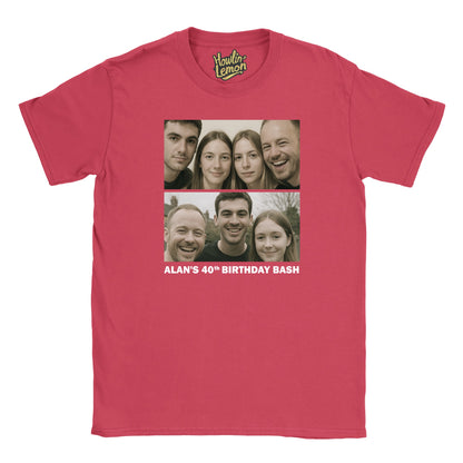 2 Picture Personalised Birthday Group T-Shirt