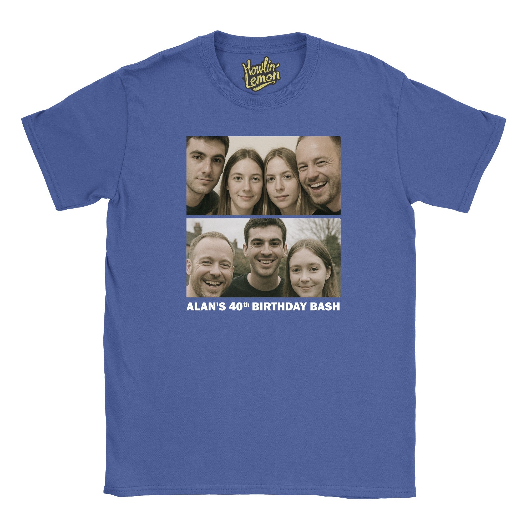 2 Picture Personalised Birthday Group T-Shirt