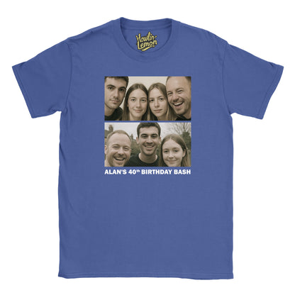2 Picture Personalised Birthday Group T-Shirt