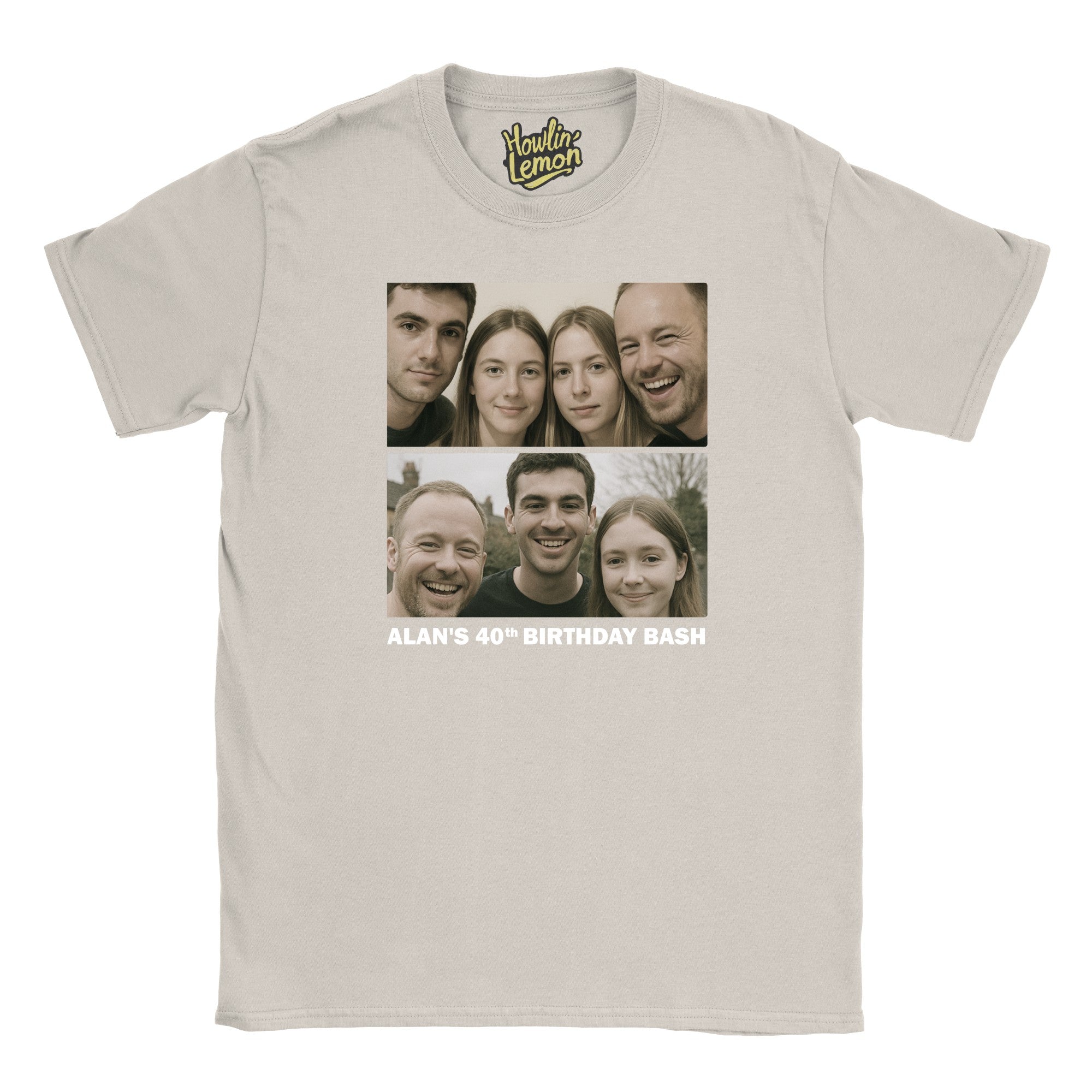 2 Picture Personalised Birthday Group T-Shirt