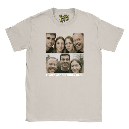 2 Picture Personalised Birthday Group T-Shirt