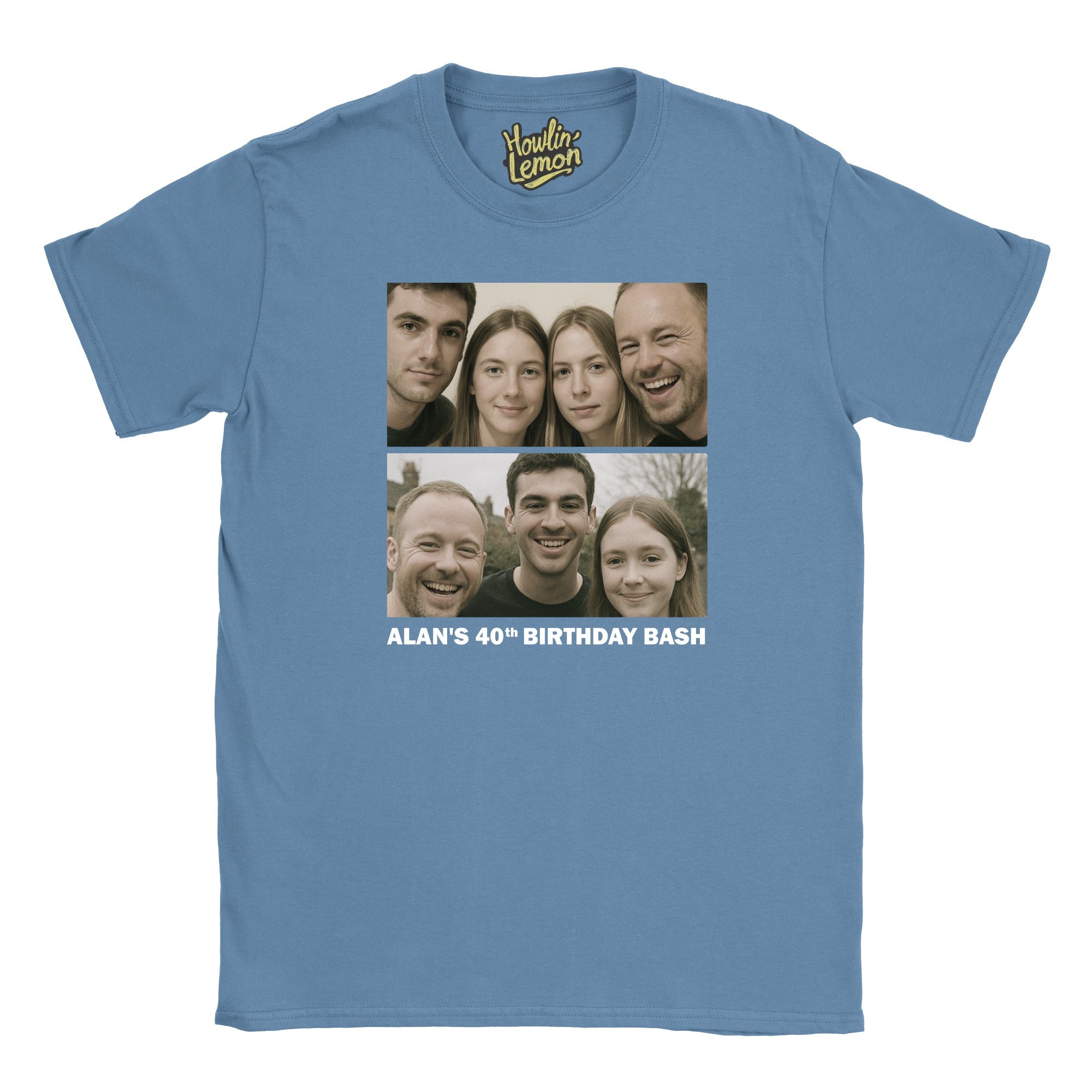 2 Picture Personalised Birthday Group T-Shirt