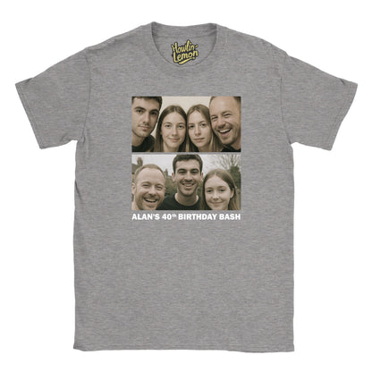 2 Picture Personalised Birthday Group T-Shirt
