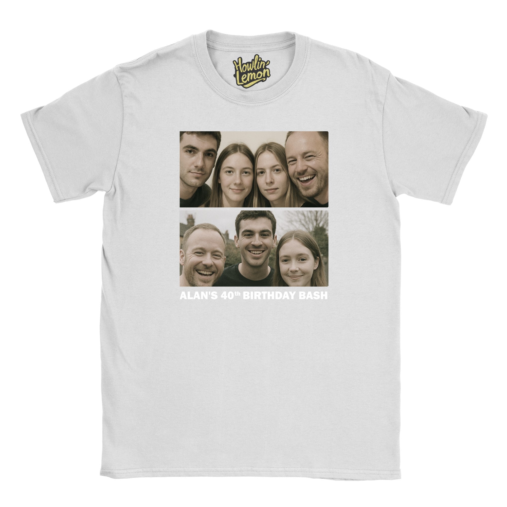 2 Picture Personalised Birthday Group T-Shirt